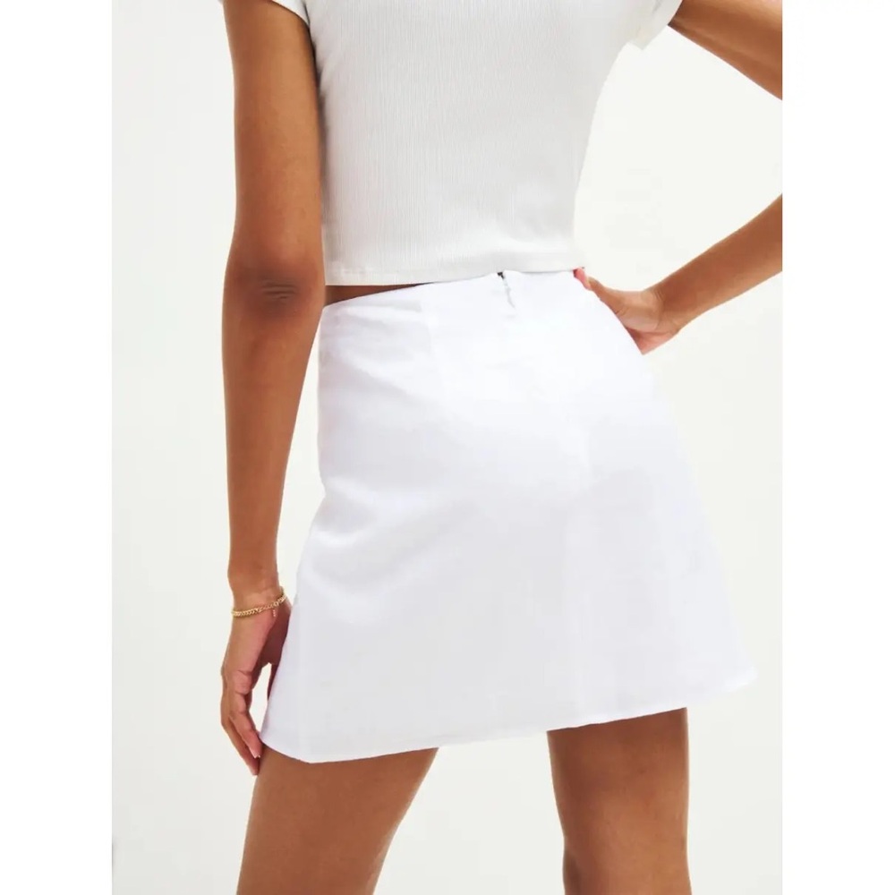 Reformation white mini skirt
